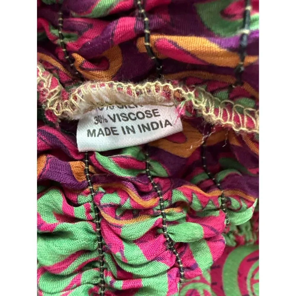 Silk Ranch Maxi Palazoo Upcycled Silk Pants Multicolor Size One Size Fits Most - Picture 9 of 9